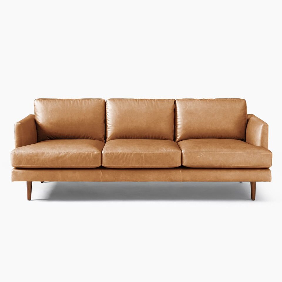 Haven Loft Leather Sofa (218 cm) west elm United Kingdom